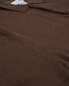 EZS Merino Wool Brown Long Sleeve Polo