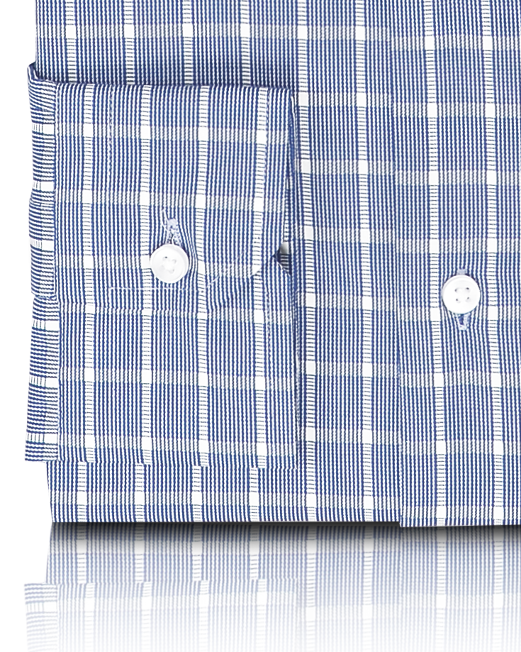 Navy Blue with White Grid Shirt