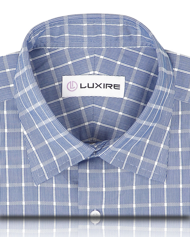 Navy Blue with White Grid Shirt