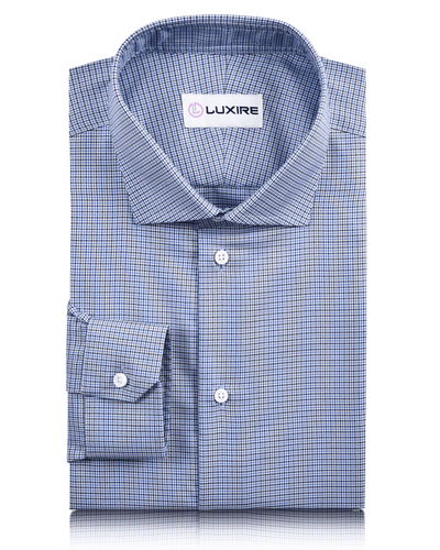 EZS Blue White Micro Houndstooth Shirt