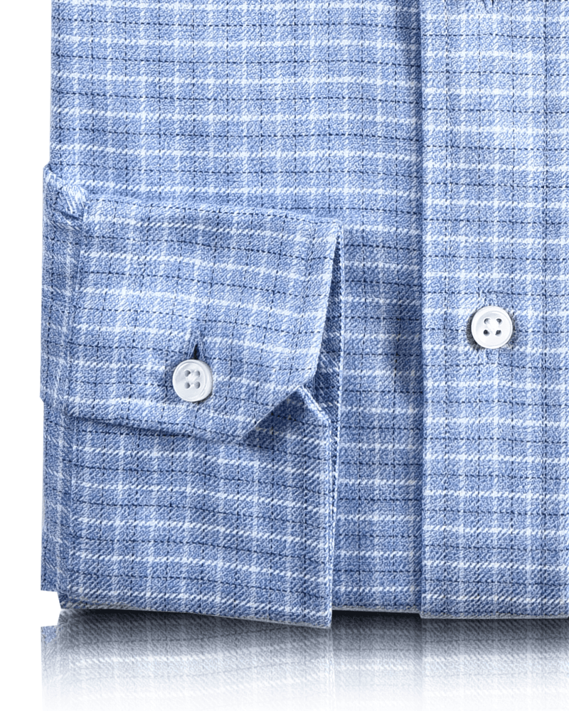 Carreaux Tattersall bleu foncé, bleu clair et blanc