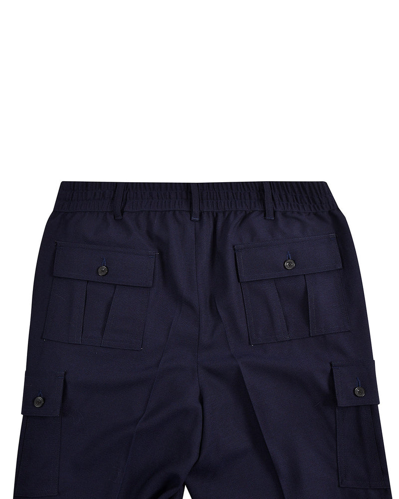 VBC - 4-lagige Tropenwolle: Marineblaue Cargohose