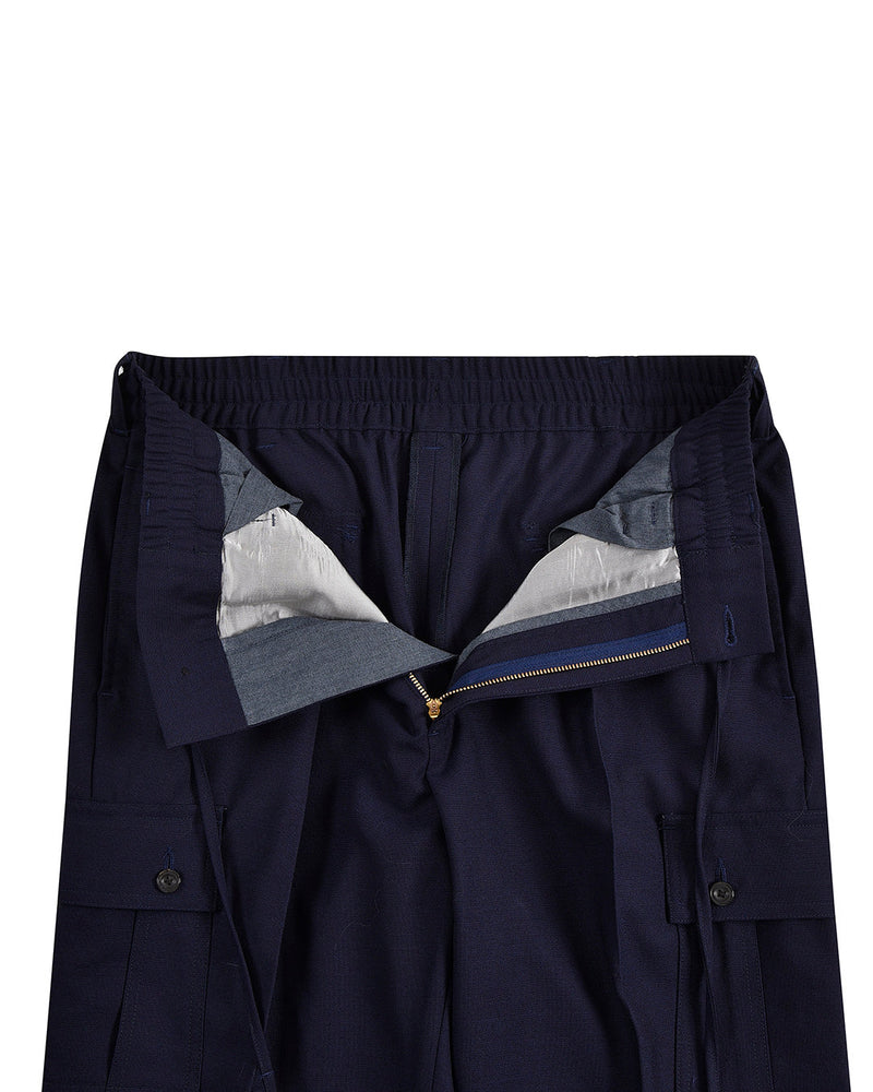 VBC - 4-lagige Tropenwolle: Marineblaue Cargohose