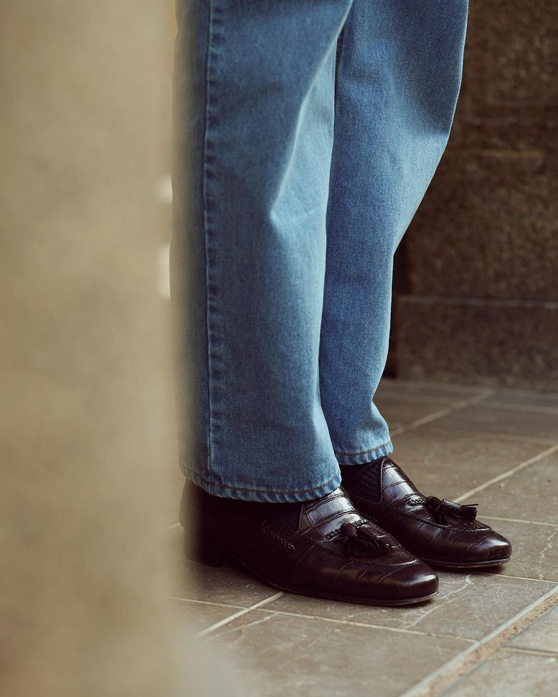 Fade-Waschungs-Indigo-Jeans
