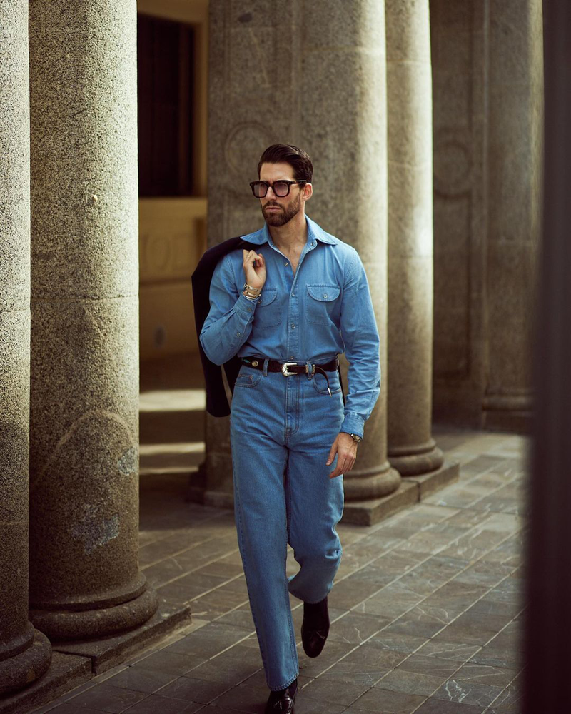 Fade-Waschungs-Indigo-Jeans