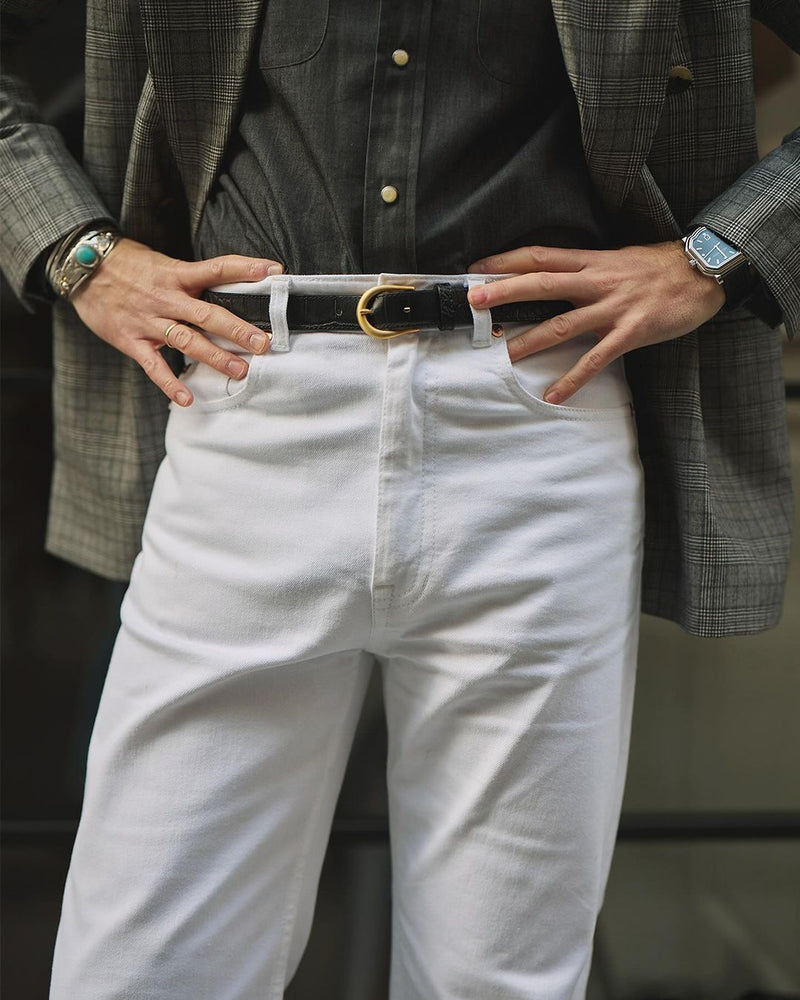 Weiße Jeans aus schwerem Twill