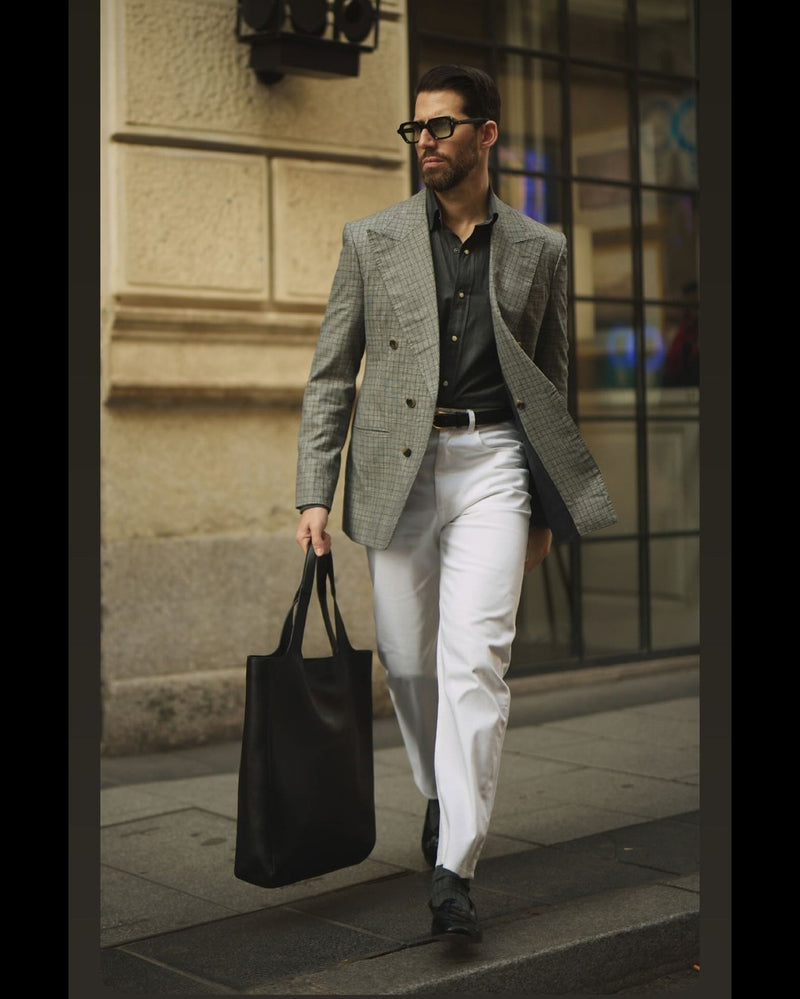 Weiße Jeans aus schwerem Twill