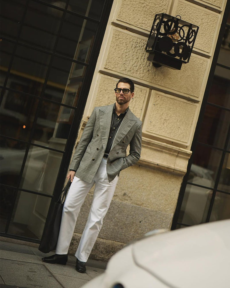 Weiße Jeans aus schwerem Twill