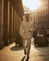 Gurkha Pant in Linen Cotton Canvas Off White
