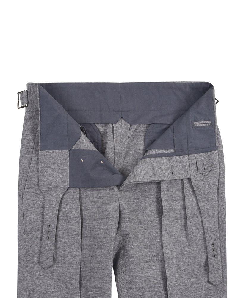 Gurkha-Hose aus hellgrauem Solbiati-Leinen