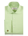 Chemise Oxford EZS vert clair à pois