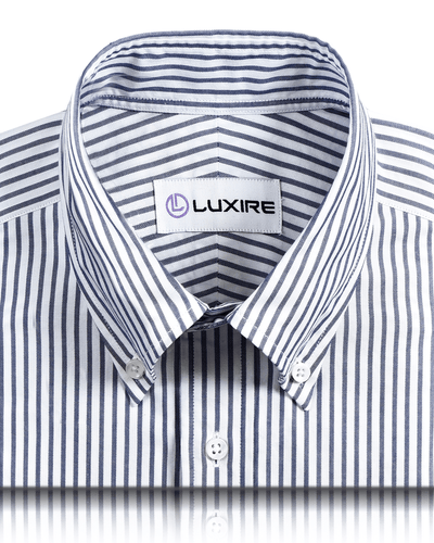 Navy Candy Stripes Pinpoint Oxford-Hemd