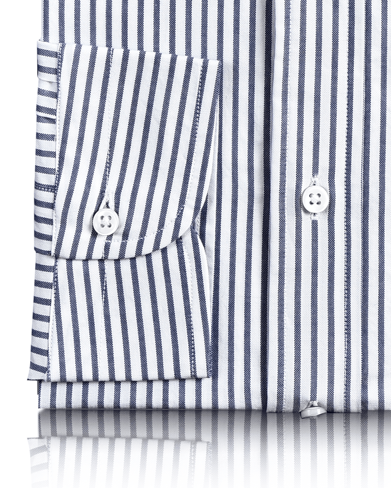 Navy Candy Stripes Pinpoint Oxford-Hemd
