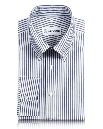 Navy Candy Stripes Pinpoint Oxford-Hemd