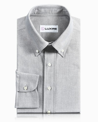Chemise Oxford gris galet