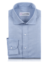 Chemise Oxford EZS bleu ciel à pois