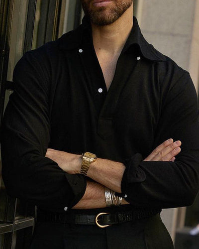 Polo noir piqué