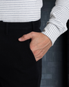 Grey White Candy Stripes Polo Shirt