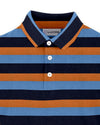 Marine-Orangen-Blau-Streifen-T-Shirt