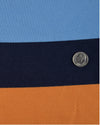 Marine-Orangen-Blau-Streifen-T-Shirt