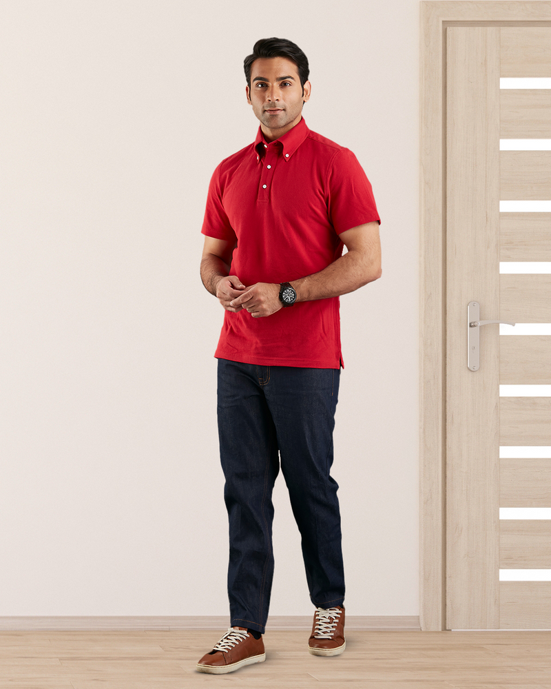 Polo rouge uni