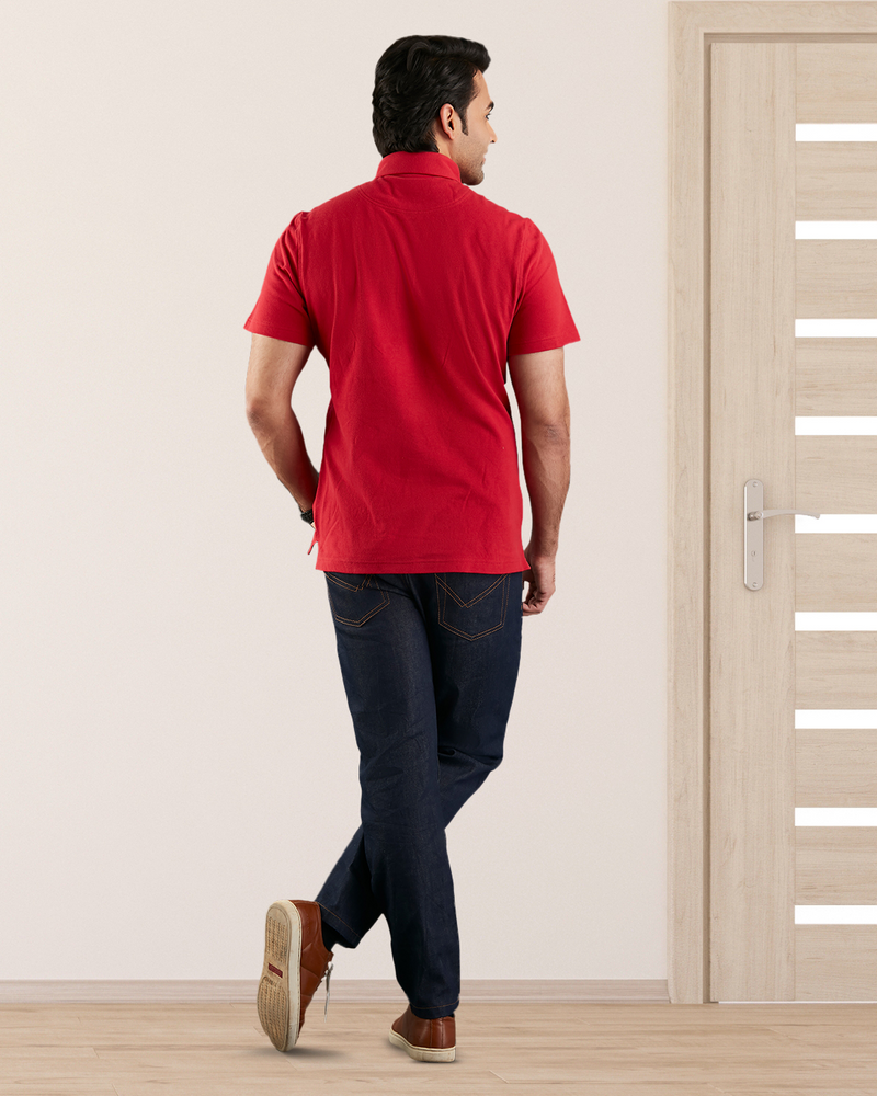 Polo rouge uni