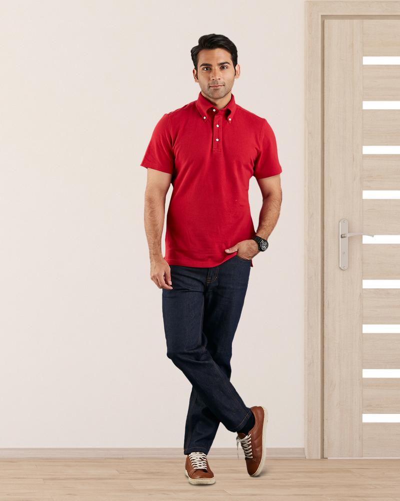 Polo rouge uni