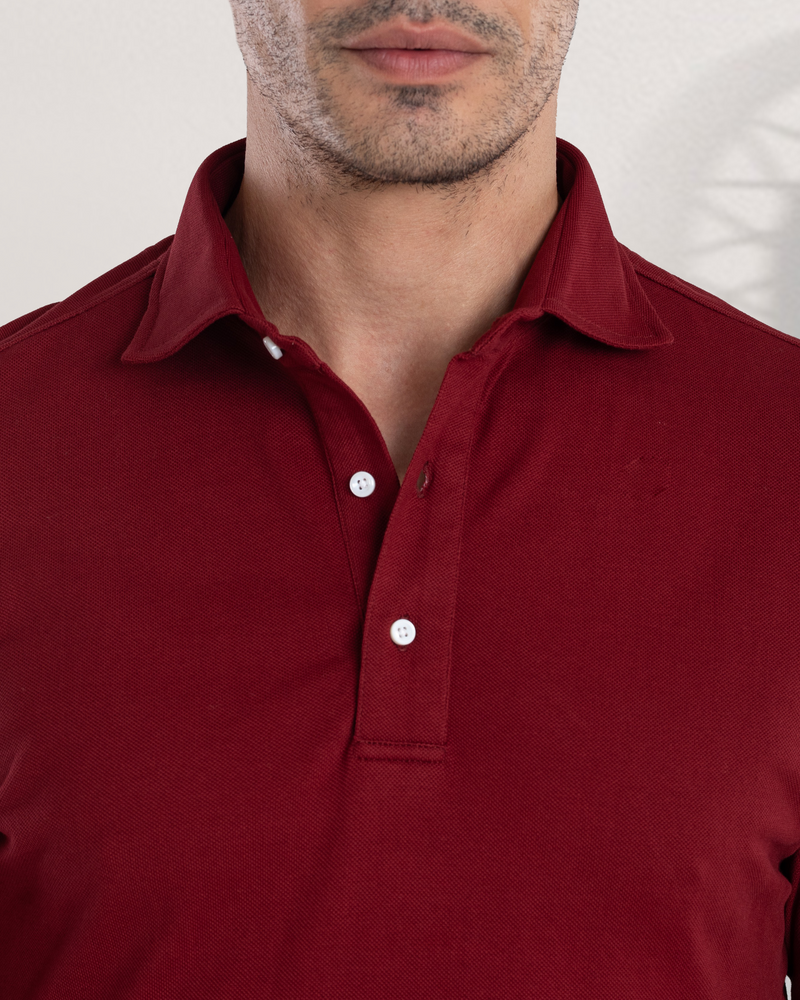 Kastanienbraunes Polo-T-Shirt