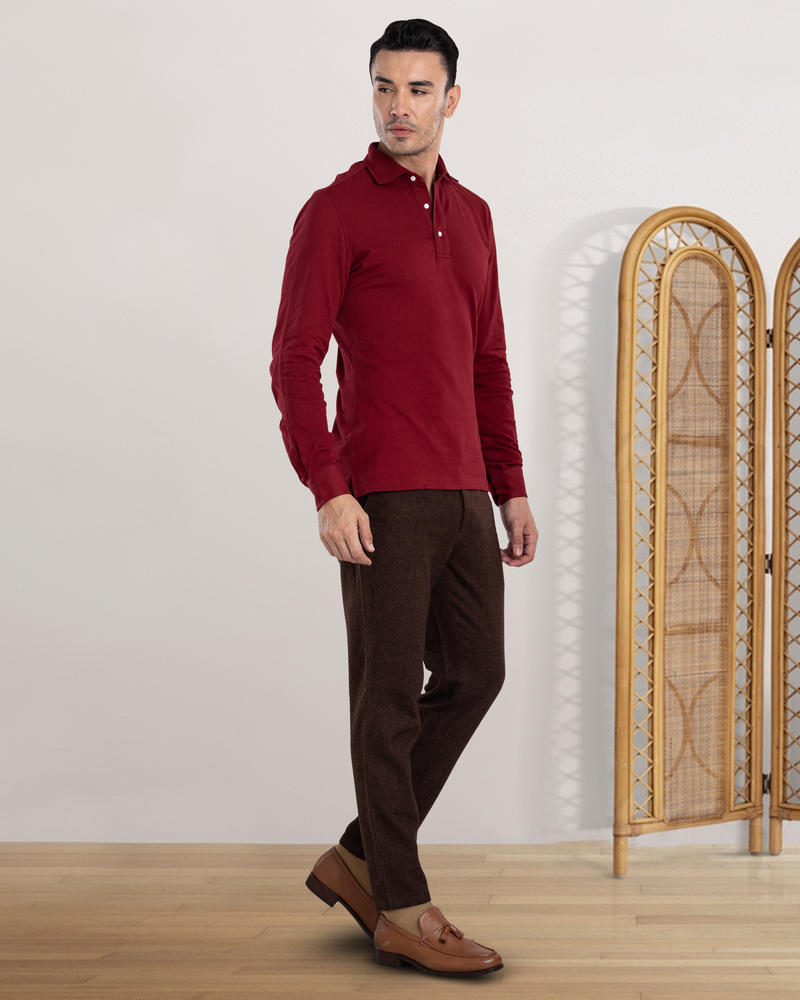 Kastanienbraunes Polo-T-Shirt