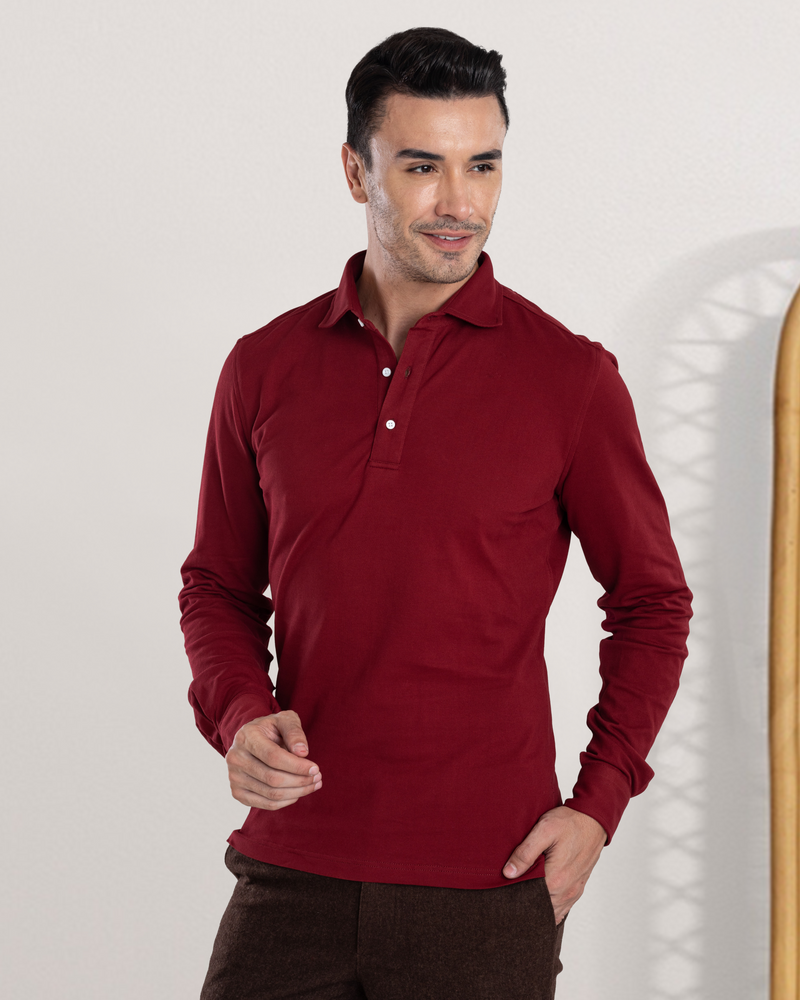 Kastanienbraunes Polo-T-Shirt
