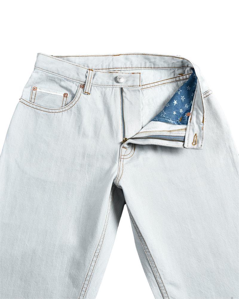 Fade Washed Blue Selvage mit Türkistönung - 15-Oz-Jeans