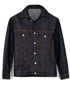 Jeansjacke aus Raw Denim: Dunkelblau