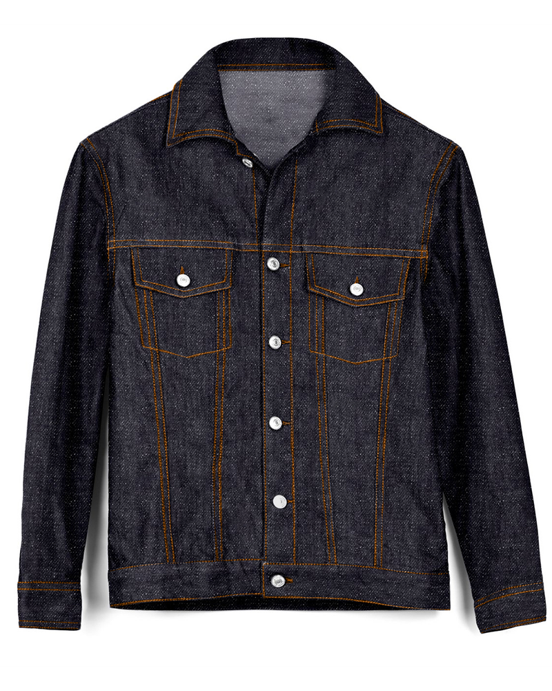 Jeansjacke aus Raw Denim: Dunkelblau