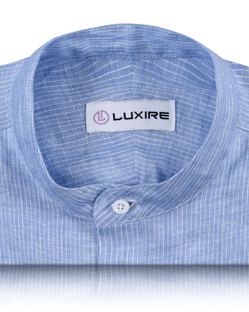Chemise en lin à rayures bleues et blanches