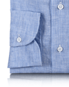 Chemise en lin à rayures bleues et blanches