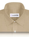 Cotton Linen: White Stripes On Ecru Shirt