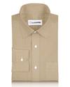 Cotton Linen: White Stripes On Ecru Shirt