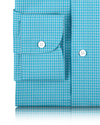 Chemise en lin à carreaux vichy bleu clair et blanc