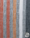Leinen: Orange Rot Weiß Grau Tape Stripes Madras