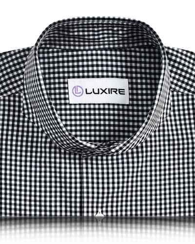 Schwarz-weißes Micro-Gingham-Hemd