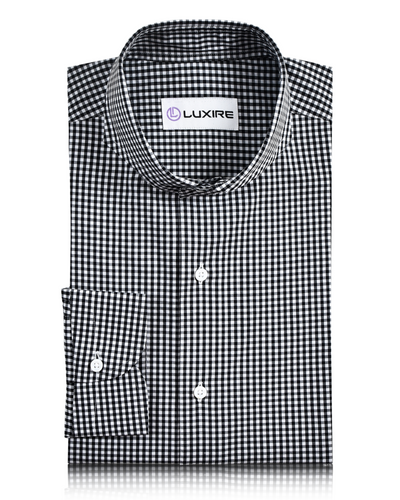 Schwarz-weißes Micro-Gingham-Hemd