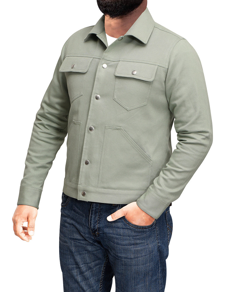 Lorbeergrüne Twill-Jacke