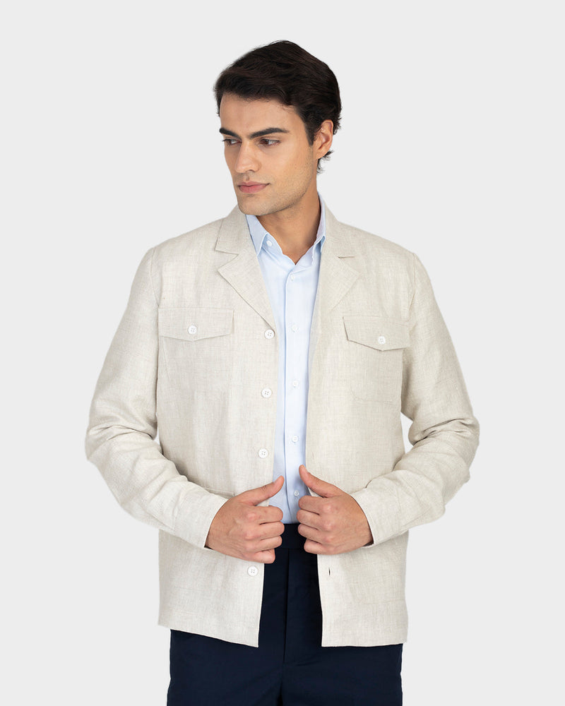 Passende Hemdjacke aus Musselin aus 100 % Leinen