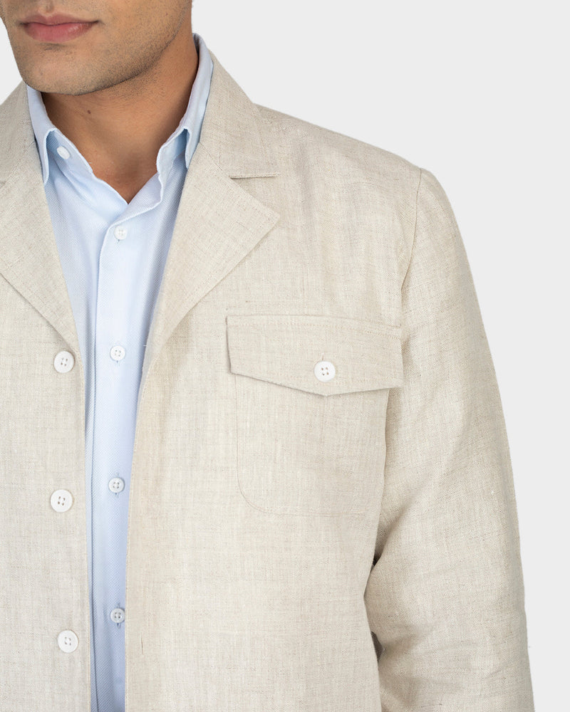 Passende Hemdjacke aus Musselin aus 100 % Leinen