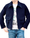 Zegna Dunkelblaue Cashco Moleskin-Hemdjacke