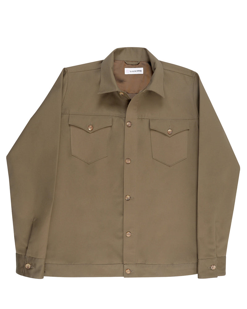 Graue Twill-Hemdjacke