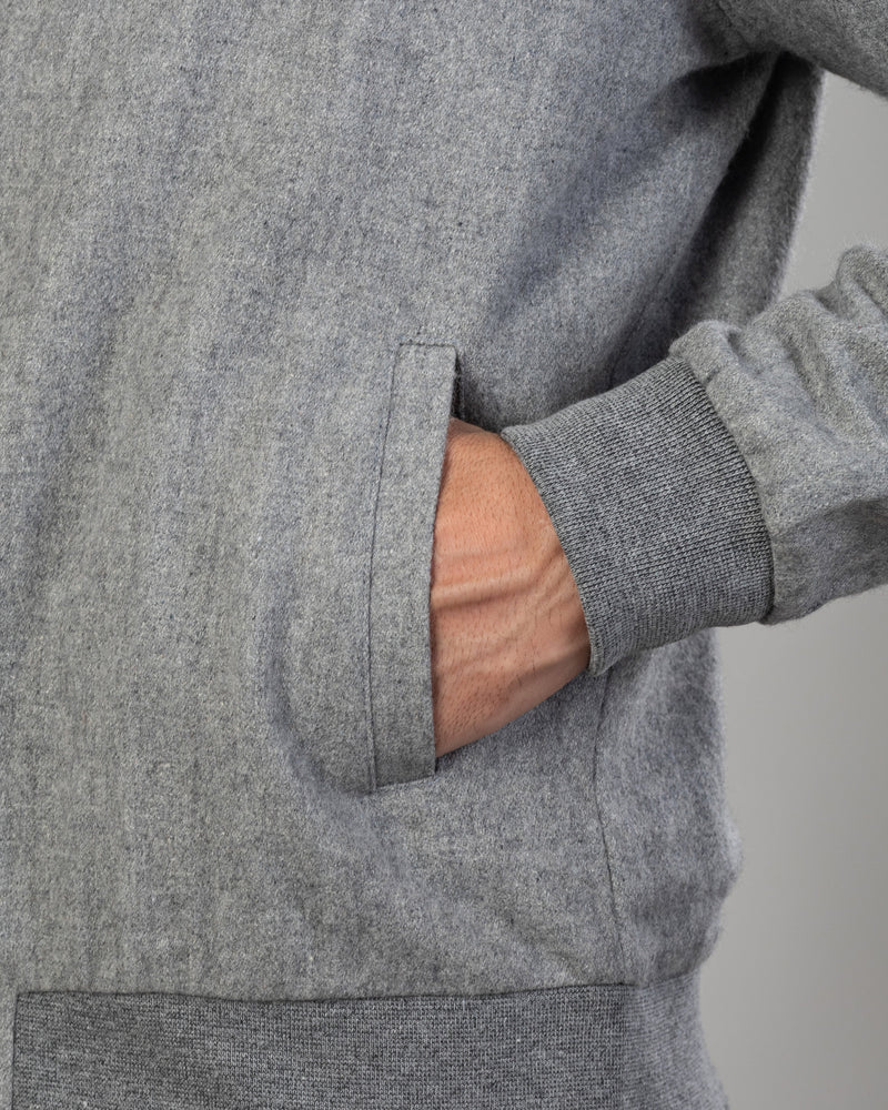 Graue Hemdjacke aus Wollflanell
