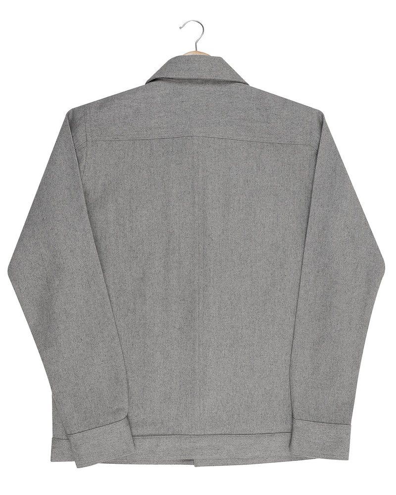Hellgraue Wollhemdjacke von Luxire