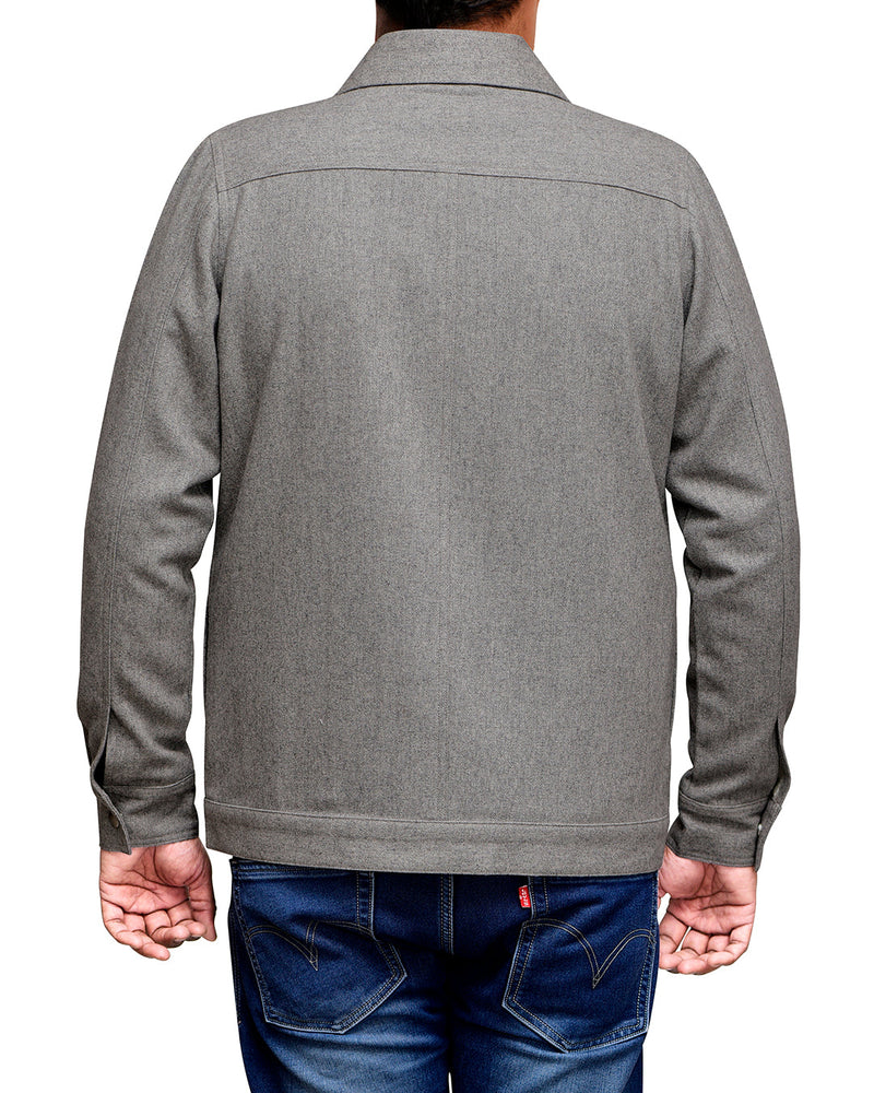 Hellgraue Wollhemdjacke von Luxire
