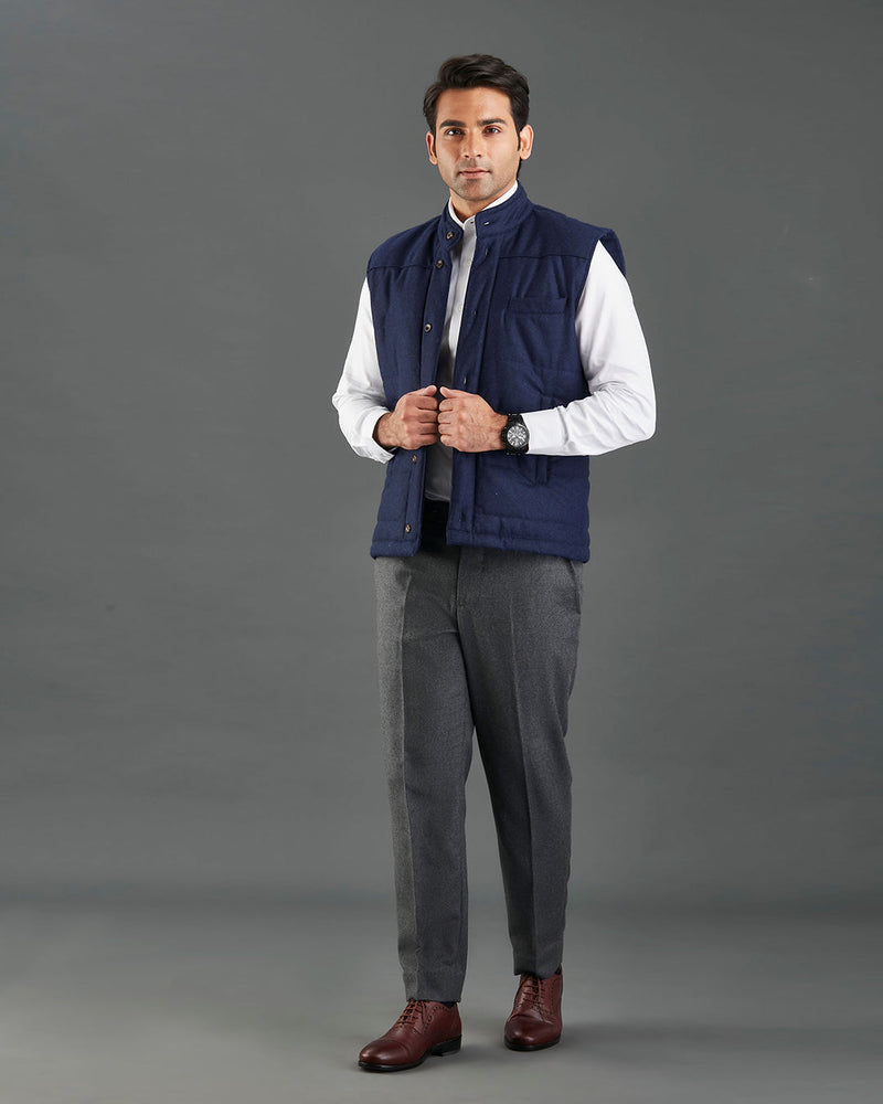 VBC Navy Flanell Steppweste / Weste
